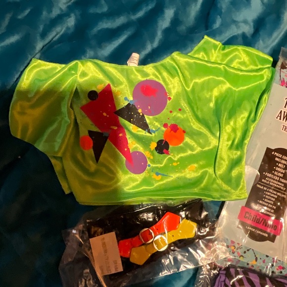 5 pc Neon Costume Totally Awesome accessories no Dress only accessories NEW - Picture 2 of 15